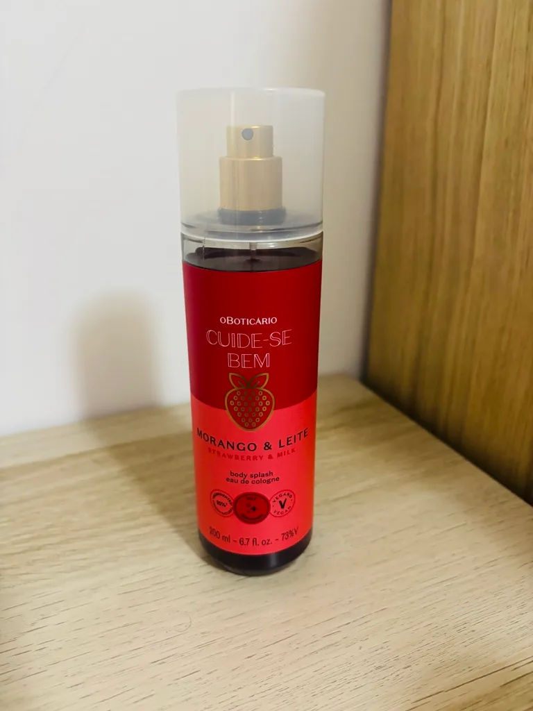 Body splash cuide se bem morango e leite
