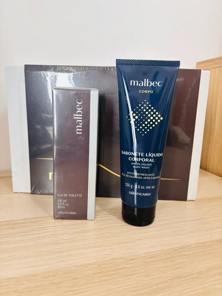 Kit malbec x , perfume + gel de banho